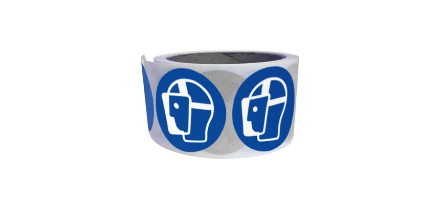 Rouleau de pictos - Visière de protection obligatoire - M013 25 mm
