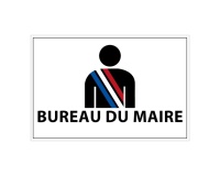 Panneau d'information - Pictogramme Bureau du Maire - 300 x 200 mm Vinyle Souple Autocollant