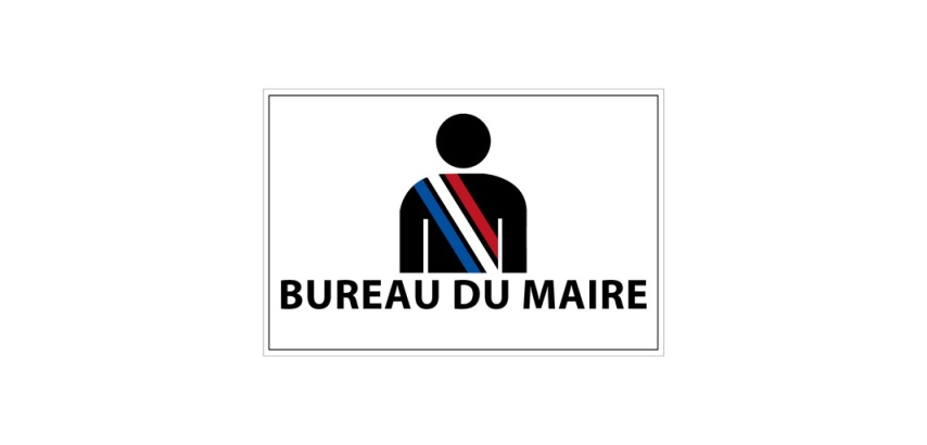 Panneau d'information - Pictogramme Bureau du Maire - 300 x 200 mm PVC 2 mm