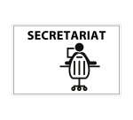 Signalétique information - SECRETARIAT + symbole - fond blanc 300 x 200 mm