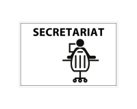 Panneau d'information - Pictogramme Secrétariat - 300 x 200 mm Vinyle Souple Autocollant