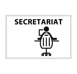 Signalétique information - SECRETARIAT + symbole - fond blanc 300 x 200 mm