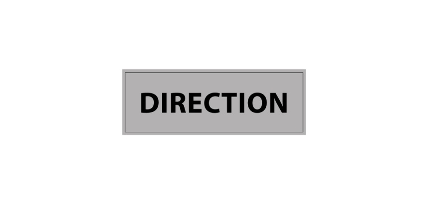 Panneau d'information bureau - Direction - 210 x 75 mm Vinyle souple autocollant Gris