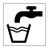 Panneau d'Information - Pictogramme Eau potable - Format Carré 200 x 200 mm PVC 2 mm