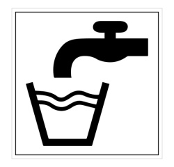 Panneau d'Information - Pictogramme Eau potable - Format Carré 100 x 100 mm Vinyle Souple Autocollant