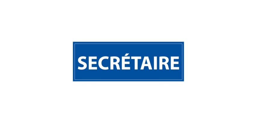 Panneau de signalisation - Pictogramme Secrétaire - 210 x 75 mm PVC 2 mm