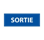 Signalétique information - SORTIE - fond bleu 210 x 75 mm