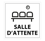 Signalétique information - SALLE D'ATTENTE - fond blanc 250 x 250 mm