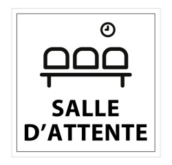 Panneau information - Salle d'attente - 250x250 mm Vinyle Souple Autocollant