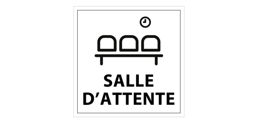 Signalétique information - SALLE D'ATTENTE - fond blanc 250 x 250 mm