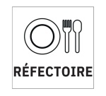 Signalétique information - REFECTOIRE - fond blanc 250 x 250 mm