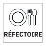 Panneau d'information - Pictogramme réfectoire - 250 x 250 mm PVC 2 mm