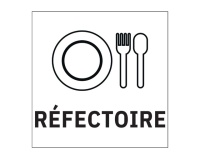 Panneau d'information - Pictogramme réfectoire - 250 x 250 mm PVC 2 mm