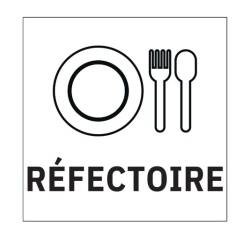 Signalétique information - REFECTOIRE - fond blanc 250 x 250 mm
