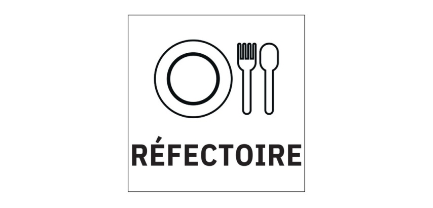 Panneau d'information - Pictogramme réfectoire - 250 x 250 mm