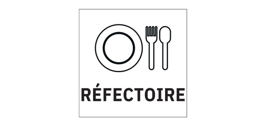 Signalétique information - REFECTOIRE - fond blanc 250 x 250 mm