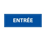 Signalétique information - ENTREE - fond bleu 210 x 75 mm
