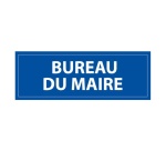 Signalétique information - BUREAU DU MAIRE - fond bleu 210 x 75 mm