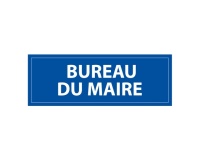 Signalétique information - BUREAU DU MAIRE - fond bleu 210 x 75 mm  (PVC)