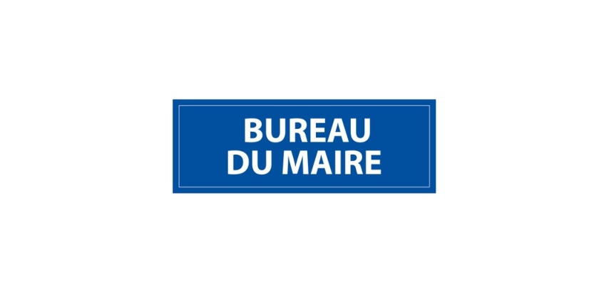 Signalétique d'information - "Bureau du maire" - 210 x 75 mm