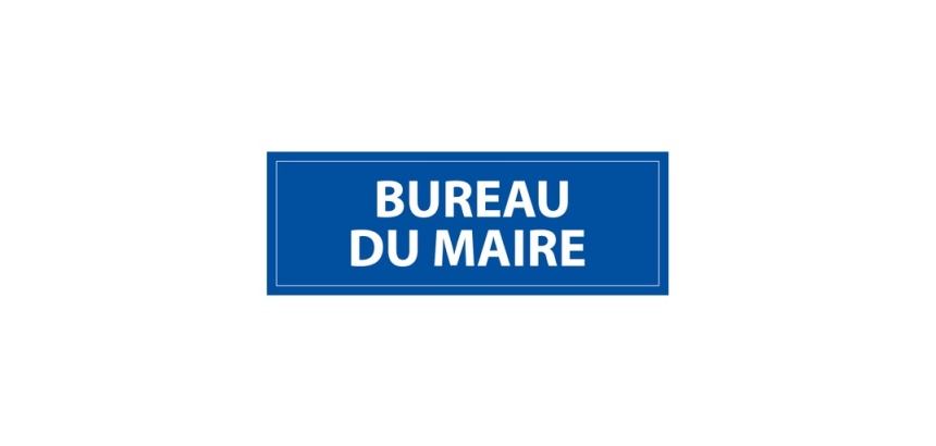 Signalétique d'information - "Bureau du maire" - 210 x 75 mm