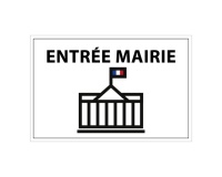 Signalétique d'accueil - Entrée mairie + symbole - 300x200 mm Vinyle Souple Autocollant