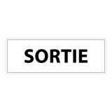 Signalétique d'information Entreprise - Sortie - 210 x 75 mm PVC 2 mm Blanc