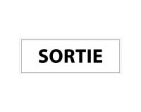 Signalétique d'information Entreprise - Sortie - 210 x 75 mm PVC 2 mm Blanc