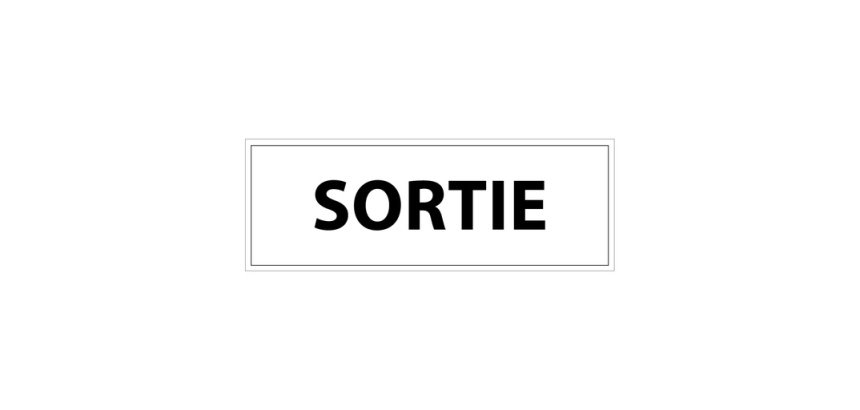 Signalétique d'information Entreprise - Sortie - 210 x 75 mm