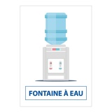 Signalétique d'information ERP - Pictogramme Fontaine à eau - Carré 210 x 148 mm (A5) PVC 2 mm