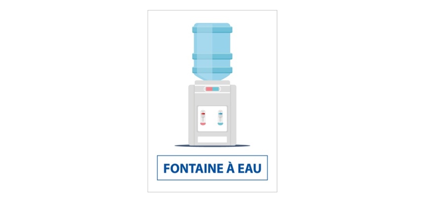 Signalétique d'information ERP - Pictogramme Fontaine à eau - Carré 105 x 148 mm Vinyle Souple Autocollant