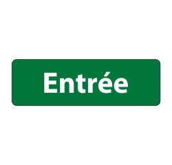 Panneau signalétique d'accueil - Picto Entrée - Fixation adhésive 150 x 47 mm Blanc