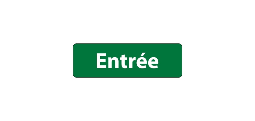 Panneau signalétique d'accueil - Picto Entrée - Fixation adhésive 150 x 47 mm Blanc