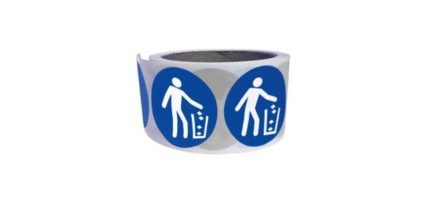 Rouleau de Pictos d'Obligation - Utiliser la poubelle - M030 25 mm
