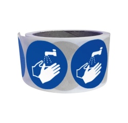 Rouleau de 250 pictos - Lavage mains obligatoire - M011 - ISO 7010 25 mm