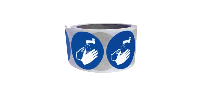 Rouleau de 250 pictos - Lavage mains obligatoire - M011 - ISO 7010 25 mm
