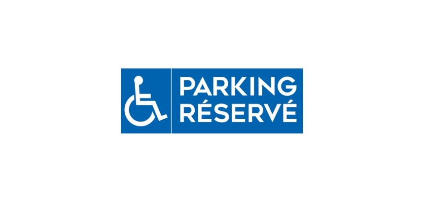 Panneau de signalétique - Pictogramme parking Réservé Handicapé