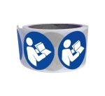 Rouleau de pictos M002 - Obligation consulter le manuel - ISO 7010 100 mm
