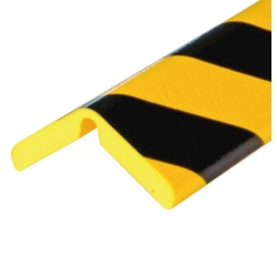 Butoir d'angle flexible jaune/noir - 1 m - Mousse PU