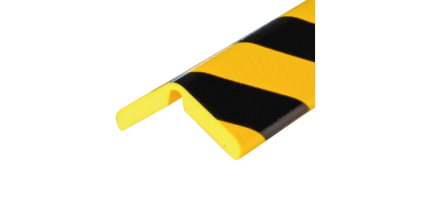 Butoir d'angle flexible jaune/noir - 1 m - Mousse PU