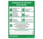Affiche obligatoire - Consignes Sécurité Évacuation - 297 x 420 mm