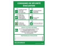 Affiche obligatoire - Consignes Sécurité Évacuation - 297 x 420 mm