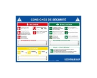 Panneau de consignes sécurité incendie évacuation pour ERP - A4