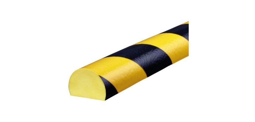 Butoir - Demi-cercle flexible jaune/noir - 1m - Polyuréthane