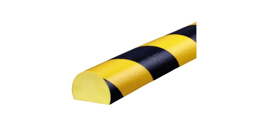 Butoir - Demi-cercle flexible jaune/noir - 1m - Polyuréthane
