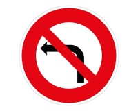 Panneau de prescription B2a - Interdit Tourner à Gauche Intersection
