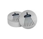 Pictogramme rond de porte - Douche-  83mm - Acier brossé