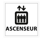 Panneau d Information - Pictogramme Ascenseur - 250 x 250 mm