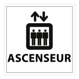 Panneau d Information - Pictogramme Ascenseur - 250 x 250 mm PVC 2 mm