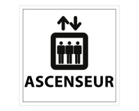 Panneau d Information - Pictogramme Ascenseur - 250 x 250 mm